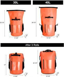 Zaino da Escursionismo Resistente all'Acqua, Personalizzabile, 30L, Impermeabile, per Campeggio e Attività all'Aperto, con Chiusura Roll Top - Product Image 6