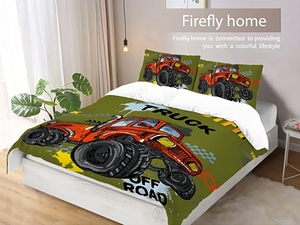 Juego de cama con estampado de coche 3D-<span class=keywords><strong>Funda</strong></span> nórdica y <span class=keywords><strong>funda</strong></span> de almohada-Juego de cama de 3 piezas-Hogar, sábanas lavables para hotel-Transpirable - Product Image 4