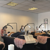 Lampe de sol LED en aluminium en forme de demi-lune pour salon de beauté, température de couleur 2700K-5600K, idéale pour les soins des cils et des sourcils, avec logo gratuit
