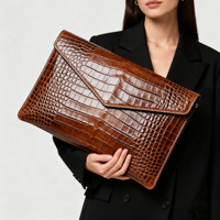 Fabricant OEM Alligator crocodile noir enveloppe en similicuir pochette pour ordinateur portable étui de transport pochette pour Macbook