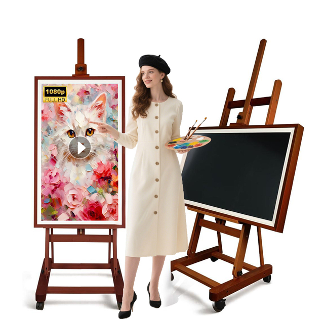 NFT 32 43 49 55 65 Inch Large Android 4K Touchscreen Digital Photo Frame with MP3 Support Anti-Glare USB/Wi-Fi Art Signage