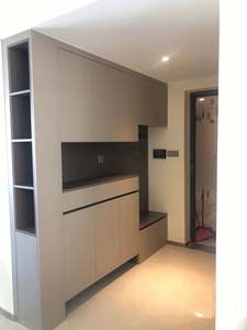 Hot-Selling Multifunctional Gray Entryway <b>Wardrobe</b> with Shoe <b>Cabinet</b> & Storage Hooks for Home Foyer - Product Image 3