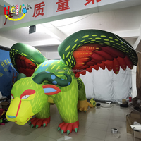 Modèle publicitaire gonflable géant personnalisé gonflable dragon gonflable vert coloré pterosaure avec aile