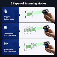 Eyoyo 3-en-1 Mini Bluetooth sans fil portable doigt 1D 2D QR lecteur de Code anneau Barcode Scanner inventaire pour iPad iPhone Android