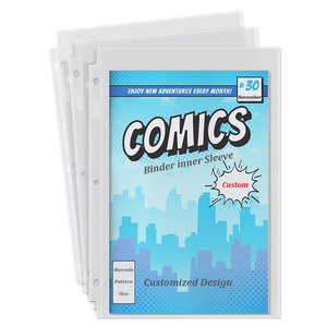 Custom Archival Quality Acid-free Poly 3-hole Punched Comic Book Storage Collection Binder Page Bags Sleeves For Comic Books