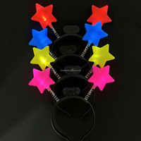 Serre-tête étoile LED lumineux en plastique pour Mardi Gras, clignotant, taille unique