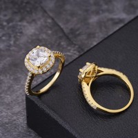Nouvelle bague de fiançailles en or blanc plaqué tendance classique avec diamant moissanite VVSD 1/2/3 carats pour femmes