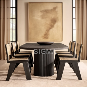 Set da Pranzo Premium in Legno Massello - <span class=keywords><strong>Tavolo</strong></span> <span class=keywords><strong>e</strong></span> <span class=keywords><strong>Sedie</strong></span> Moderne per Sala da Pranzo Familiare - Product Image 3