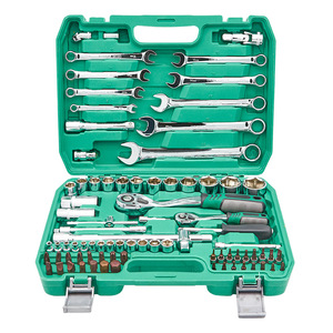 ZHCY 82-Piece Car Repair <b>Tool</b> <b>Set</b> Socket Wrench Kit Green <b>Box</b> Chromium Vanadium Steel Industrial Grade - Product Image 5