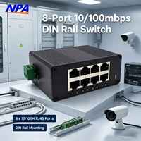 Switch Jaringan Industri DIN-rail 10/100M RJ45 8 Port  Switch Ethernet Jaringan Tanpa Manajemen Dapat Ditumpuk AP-5208