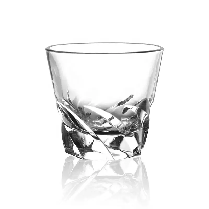 Vaso de whiskey de corte único, transparente, sin plomo, cristal, rock, copa de vidrio, 9oz, venta al por mayor