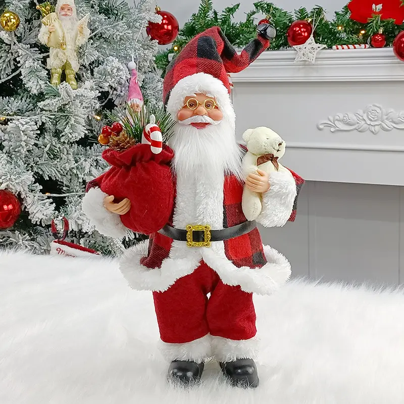 Groothandel Kerst Kerstman Pop Speelgoed Home Decoratie Kerst Cadeau Party Ornament Knuffel