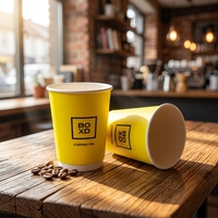 Gobelets à café en papier à double paroi écologiques avec logo personnalisé, avec couvercles, gobelets jetables biodégradables à emporter, ISO9001 FSSC BRCGS