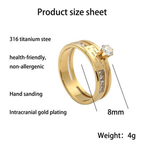 Yunnique – bague de mariage en or pour femmes, bijoux rétro punk avec lettres et pierres en acier inoxydable, 24093 - Product Image 4