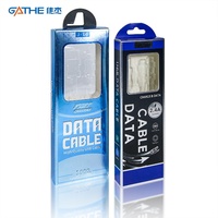 Livraison rapide, boîte d'emballage de câble de données USB à bas prix avec fenêtre et logo personnalisé