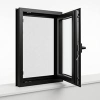 Ventanas Abatibles de Aluminio de Estilo Minimalista con Marco Estrecho para Ventilación de Balcones de Apartamentos de Gran Altura con Mosquiteras Integradas