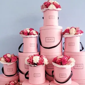 Роскошные романтические коробочки для влюбленных, розовые цветочные коробки, круглые Чехлы для свадебной вечеринки, розовая лента для подарочной упаковки