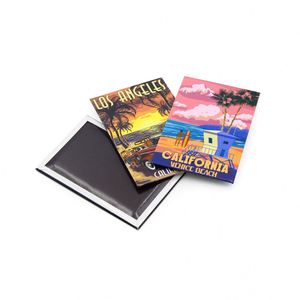 Personalized Round Square California Refrigerator Sticker Tin Plate Magnetic Souvenir US Arizona Hawaii Beach <b>Fridge</b> Magnet - Product Image 2