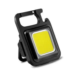 Rechargeable 4 Light Modes Mini Small Led Flashlight Keychain Mini Cob Flashlight With Bottle Opener Magnet Base Mini Linterna