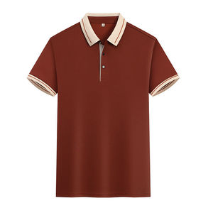 Navy Blue Polo Shirt Short Sleeve Solid Color Polyester Fiber <b>Work</b> Uniform For Catering And Baking Waiter - Product Image 3