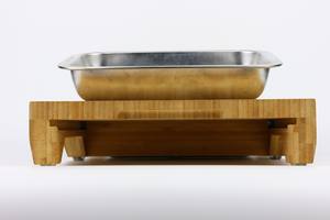 Planche à découper en <span class=keywords><strong>bambou</strong></span> Moso de qualité supérieure avec 2 plateaux coulissants en acier inoxydable et rainures pour le jus, pour une préparation et un rangement hygiéniques des ustensiles de cuisine - Product Image 4