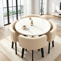 Ensemble table et chaises de réception rondes en bois simple, design minimaliste et moderne, multifonctionnel pour les bureaux et les magasins
