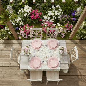 Juego de <span class=keywords><strong>Vajilla</strong></span> de Cerámica Rosa Vintage con Relieve, Platos de Porcelana con Borde Festoneado, Juego de Platos de Postre Rosa Pálido, 4 Piezas, <span class=keywords><strong>Vajilla</strong></span> para Mesa de Cocina - Product Image 2