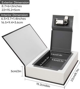 <span class=keywords><strong>Coffre</strong></span>-<span class=keywords><strong>fort</strong></span> en forme de livre en papier véritable, creux avec compartiment secret, verrouillage à clé - Product Image 5