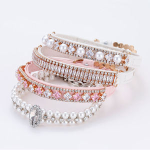 DoePet <span class=keywords><strong>Dog</strong></span> Cat Haustier halsband Großhandel Schmuck Pearl Pet Hunde halsband Cute Bow <span class=keywords><strong>Dog</strong></span> Katzen halsband für Teddy Pudel Bulldog Yorkshire - Product Image 5