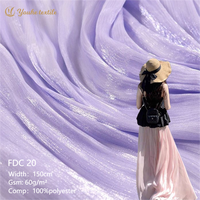 Rouleau de tissu plissé en organza liquide 100% polyester, vente en gros, résistant aux plis, pour la confection de robes
