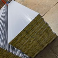 Panel Sandwich ruang bersih wol batu tahan api atap logam gaya desain industri isolasi eksternal untuk dinding atap gudang
