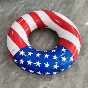 Flotador <span class=keywords><strong>de</strong></span> agua inflable redondo personalizado con bandera americana para <span class=keywords><strong>piscina</strong></span> o <span class=keywords><strong>tubo</strong></span> <span class=keywords><strong>de</strong></span> lago para niños y adultos - Product Image 4