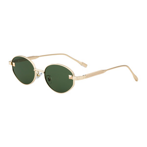 2025 Luxury Retro Designer Custom Logo Full Rim Oval Metal Frame PC Lenses UV400 Protection Trendy Unisex <b>Sunglasses</b> - Product Image 4