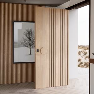 Italian Exterior Solid <b>Wood</b> Doors for Houses Villas Hotels & Apartments-Modern 3D Design Anti-Theft Entry Doors - Product Image 3