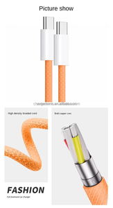 Nouveau câble de charge rapide et de données <span class=keywords><strong>USB</strong></span>-C vers <span class=keywords><strong>USB</strong></span>-C en nylon tressé orange de 90 cm (3FT) 60W PD avec conducteur en cuivre pur pour <span class=keywords><strong>iPhone</strong></span> 17/14/15/16 Pro Max - Product Image 4