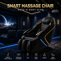 Fauteuil de massage professionnel commercial avec paiement par carte, QR code, puce, rail SL, rouleaux 3D, pétrissage, tapotement, airbag, zéro gravité, chaleur dorsale