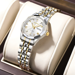 New Stylish Women's Watch Waterproof Luminous Dual <b>Calendar</b> Diamond-Accented with Butterfly Clasp - Product Image 1