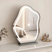 Miroir de maquillage intelligent à LED avec fonction cloud, en métal et verre, pour table de toilette, avec fonctionnalités personnalisées
