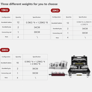 Bộ Tạ Tập Thể Dục Thể Thao Tập Luyện 15 20 30KG Với Thanh Nhiều Màu Sắc - Product Image 6