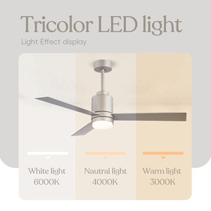 Hiện đại 52-inch LED Flush núi quạt trần với ánh sáng Kit trong nhà ngoài trời AC động cơ Nhôm Cơ sở kéo chuỗi - Product Image 4