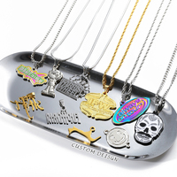 Colliers Personnalisés Homme Femme Chaîne Cubana en Acier Inoxydable Doré avec Pendentif Charme Métal Cool pour Bijoux Collier
