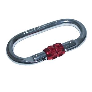 Oval Safety Carabiner 25 Kn Stainless Steel Red Locking Outdoor Climbing Connecting <b>Hook</b> - Product Image 4