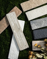 Carrelage en porcelaine 60x250mm, texture pierre de lave, style brique réfractaire, alternative au carrelage métro, facile à poser soi-même, pour villas, écoles et design de fermes