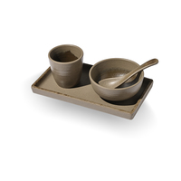 Ensemble de vaisselle jetable écologique en mélamine avec tasses, plateaux, bols et assiettes pour les fêtes et les cadeaux d'affaires