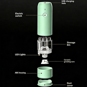 Portable <b>Pepper</b> Mill Food-Grade Salt and <b>Pepper</b> Set USB Rechargeable Automatic Grinding Salt PM-003 L Built-in 500mAh Rechargeab - Product Image 2
