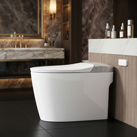M2 Prix de gros Toilette intelligente de luxe avec réservoir, étanche IPX4, siège chauffant à commande au pied, fermeture douce et lumière nocturne
