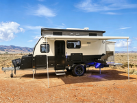 15FT Pop Top Hybrid Camper Caravan for Off Road Travel with Shower Toilet and Kitchen