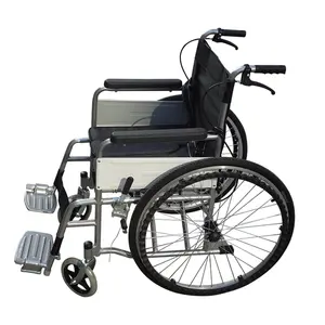 Cadeira de rodas manual ultra leve para deficientes, cadeira de rodas reclinável para banheiro, confortável