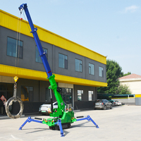 Mini-grue araignée sur chenilles avec étais télescopiques pliables pour la construction, petites grues pour espaces étroits