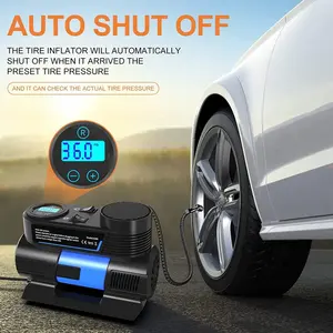 Compresseur d'air de gonflage de pneus Portable compact 150 <span class=keywords><strong>PSI</strong></span> 12V pompe à air électrique pour pneus de voiture arrêt automatique jauge <span class=keywords><strong>PSI</strong></span> numérique - Product Image 5